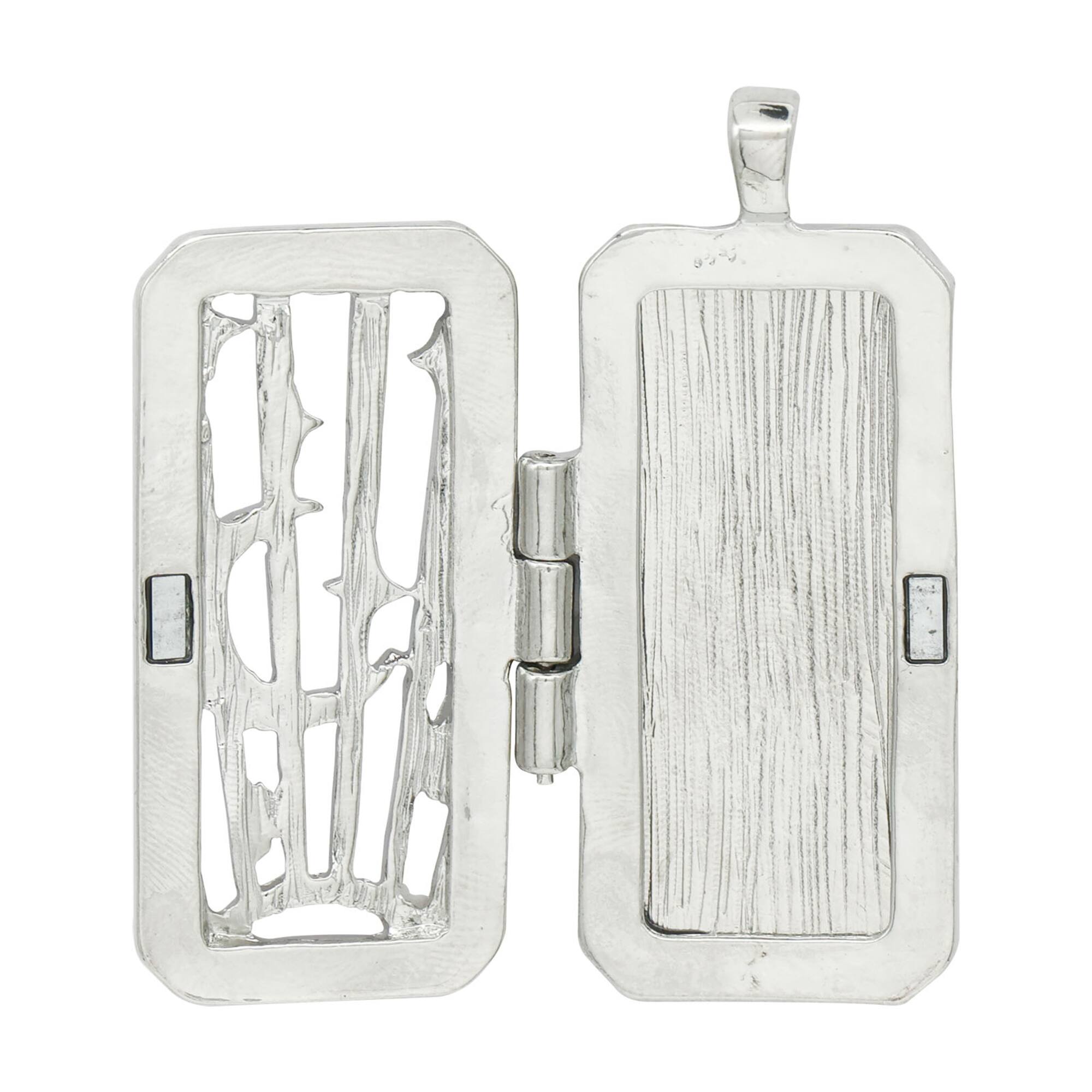 Silver Celestial Rectangle Locket by Bead Landing™